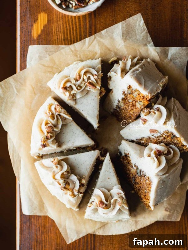 Vanilla Bean Single-Layer Cake Recipe for Moist, Classic Flavor 6 Overhead image of single layer carrot cake