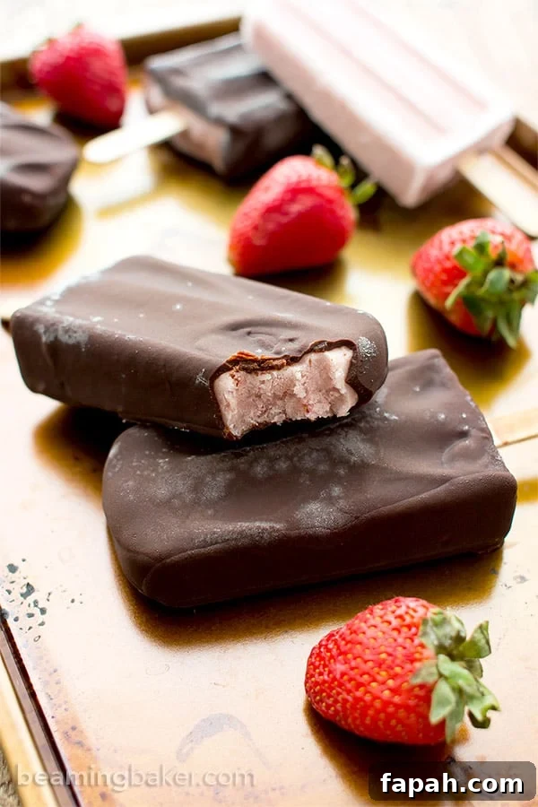 Chocolate-covered Strawberry Ice Cream Bars