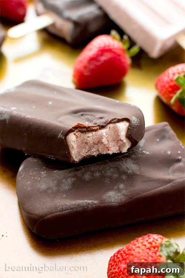 Chocolate-covered Strawberry Ice Cream Bars