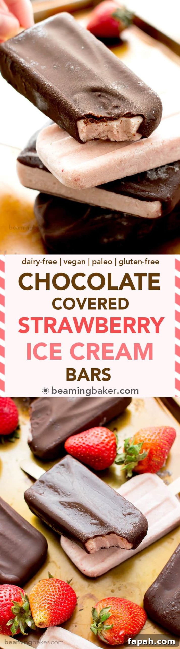Chocolate-covered Strawberry Ice Cream Bars
