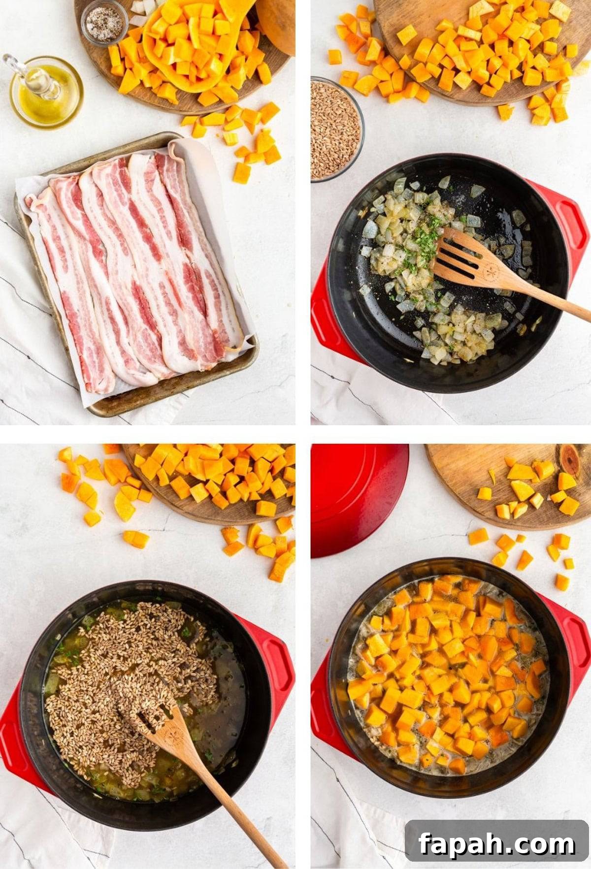 Making a casserole in a Dutch oven