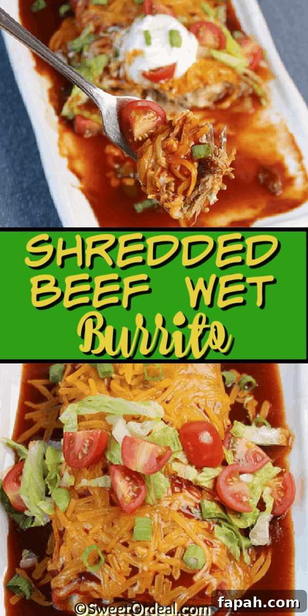 Shredded Beef Wet Burritos