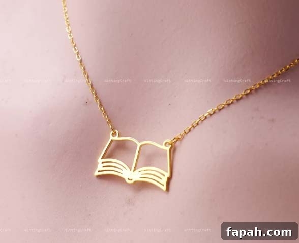 open book necklace