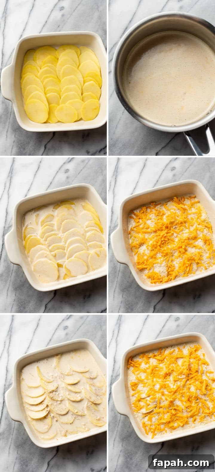 Cajun Scalloped Potatoes Recipe with Spicy Cheesy Gratin 5 Cajun scalloped potatoes process collage