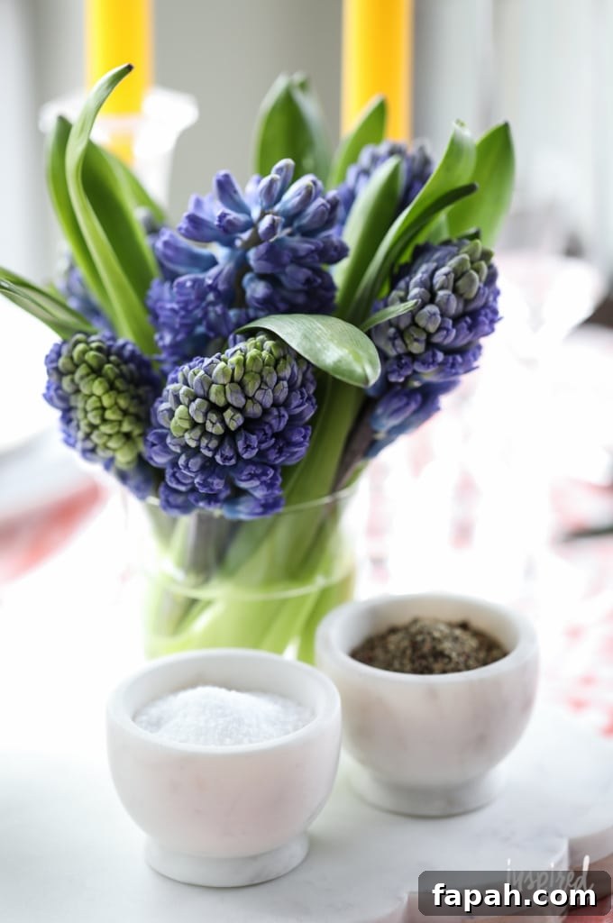 Complete Guide to Flower Arranging: Techniques, Tips & Styles 9 hyacinth bouquet with salt and pepper.