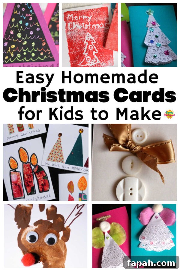 Easy Homemade Christmas Cards for Kids to Make collage