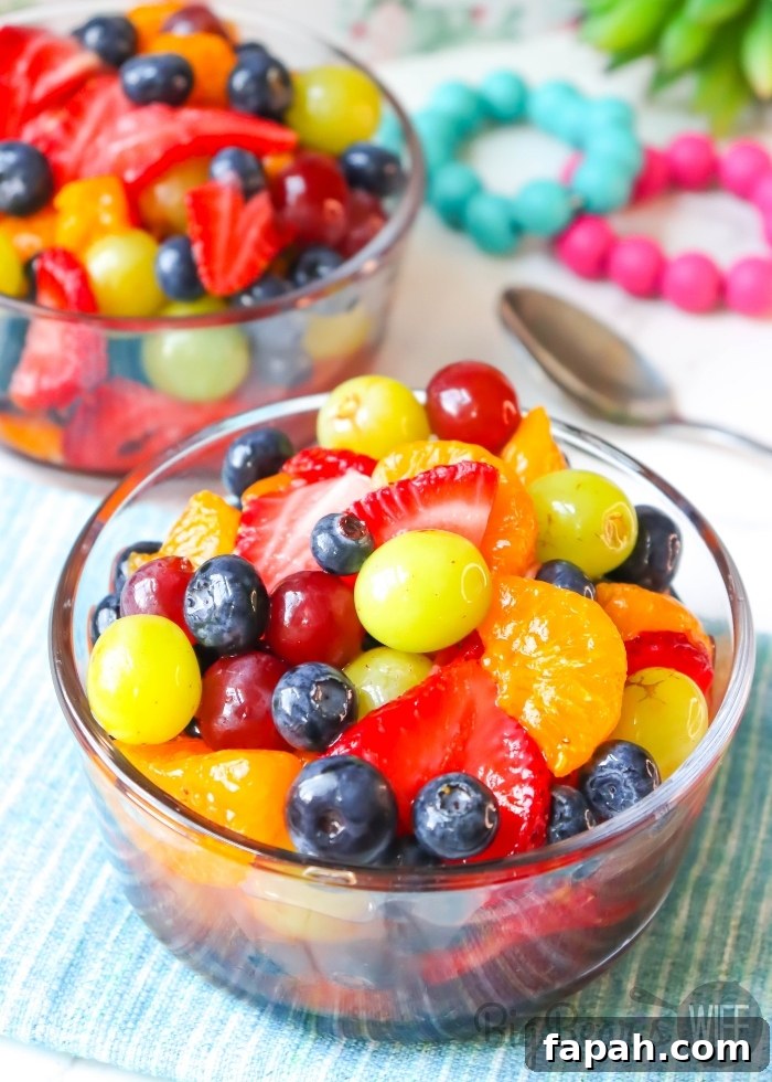 Lemonade Fruit Salad in glass bowls