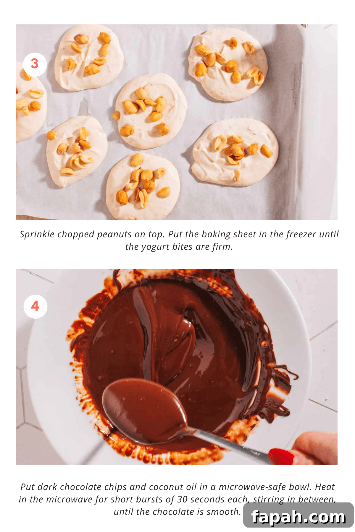 Peanut Butter Chocolate Frozen Yogurt Bites with Greek Yogurt 6 Peanut Butter Frozen Yogurt Bites Steps 2