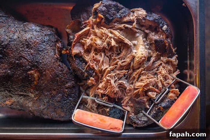 Smoked Pulled Pork Recipe: Succulent Barbecue Shredded Pork Butt 4 meat shredders pulling barbecue smoked pulled pork