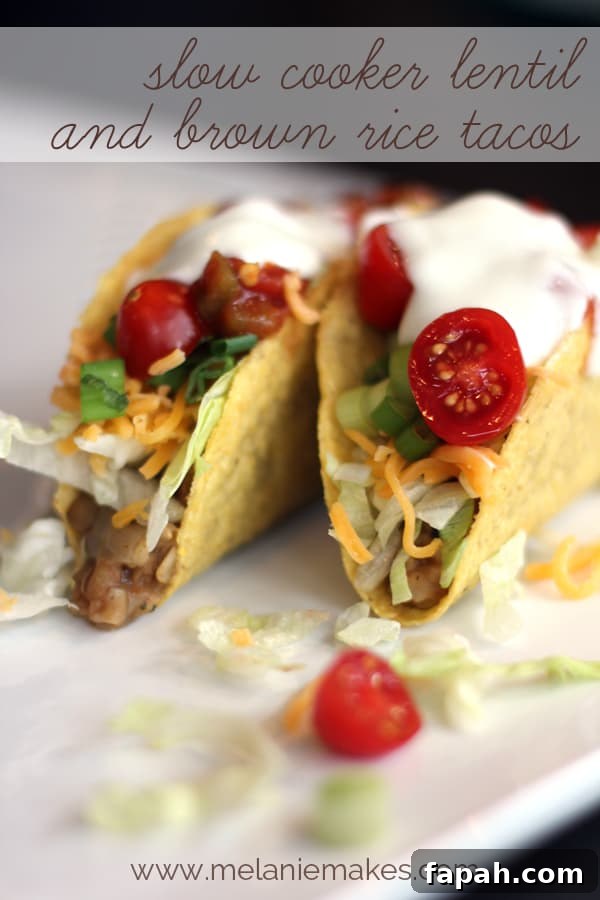 Slow Cooker Lentil and Brown Rice Tacos | Melanie Makes melaniemakes.com