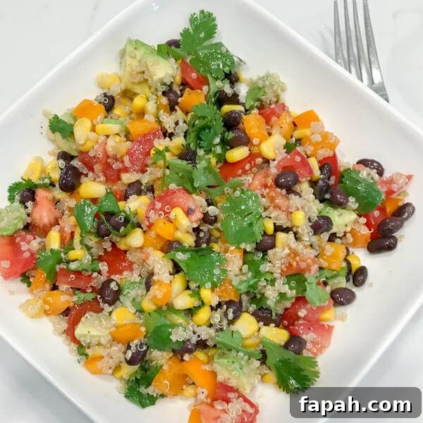 quinoa black bean salad with avocado