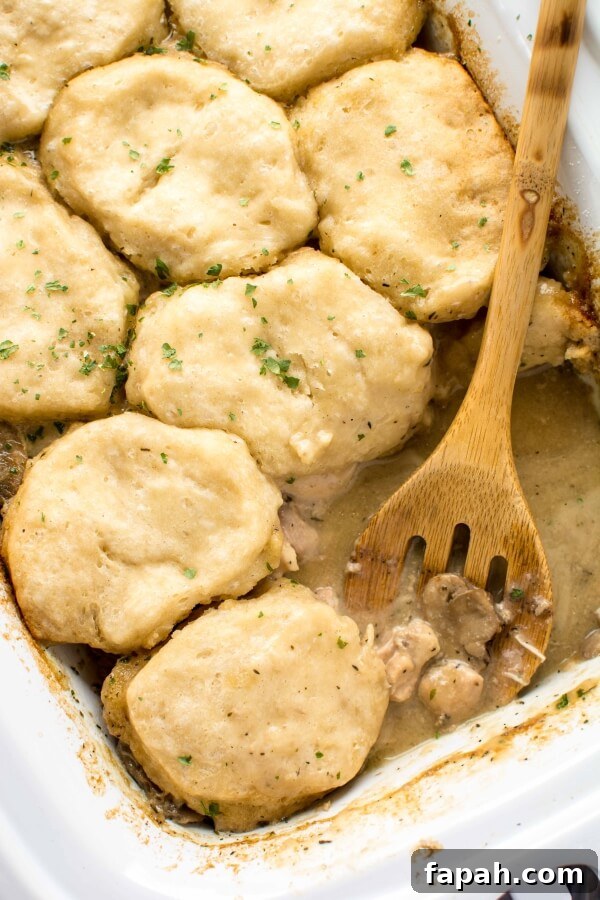 Slow Cooker Chicken Gravy and Biscuits