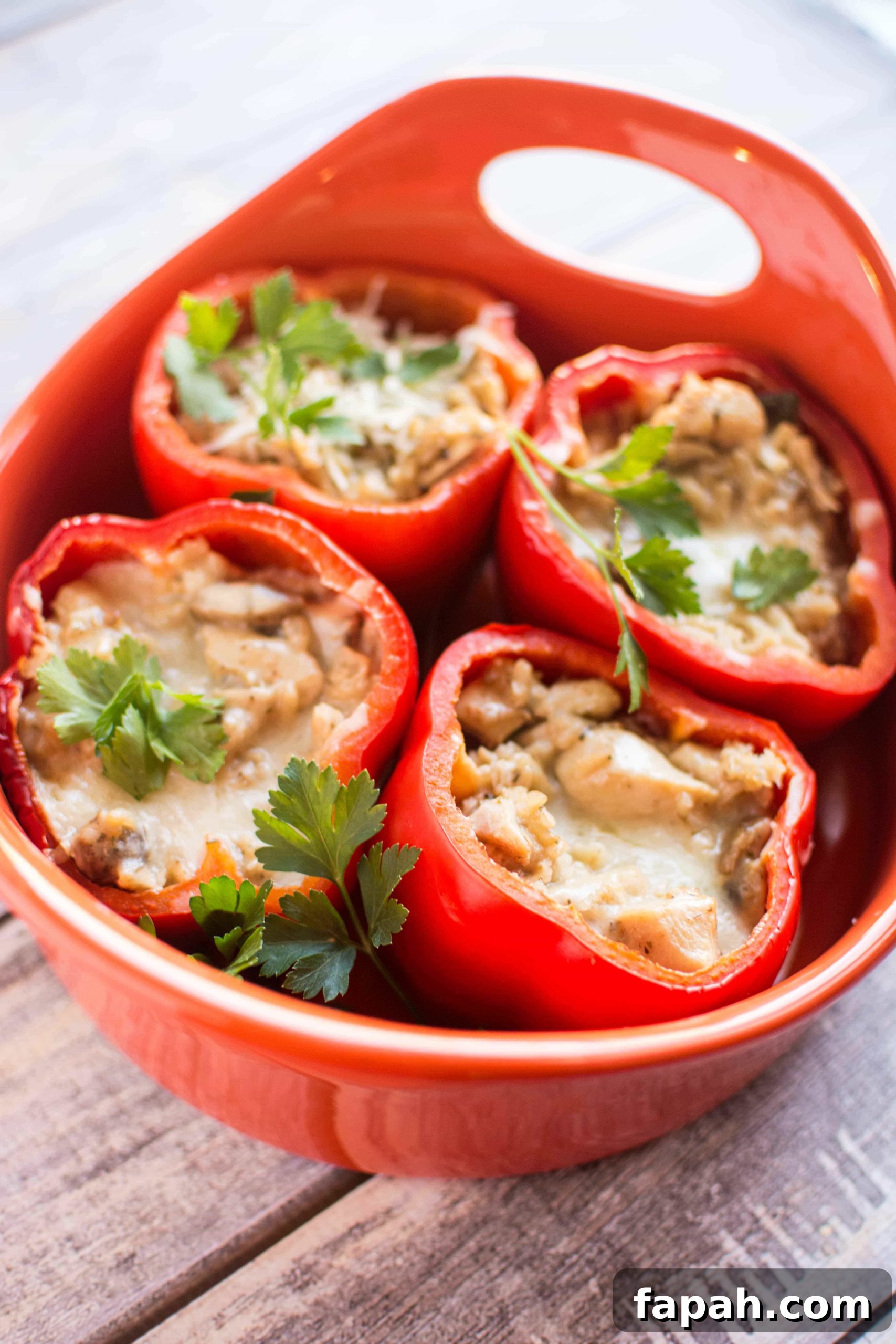 Slow Cooker Stuffed Red Peppers