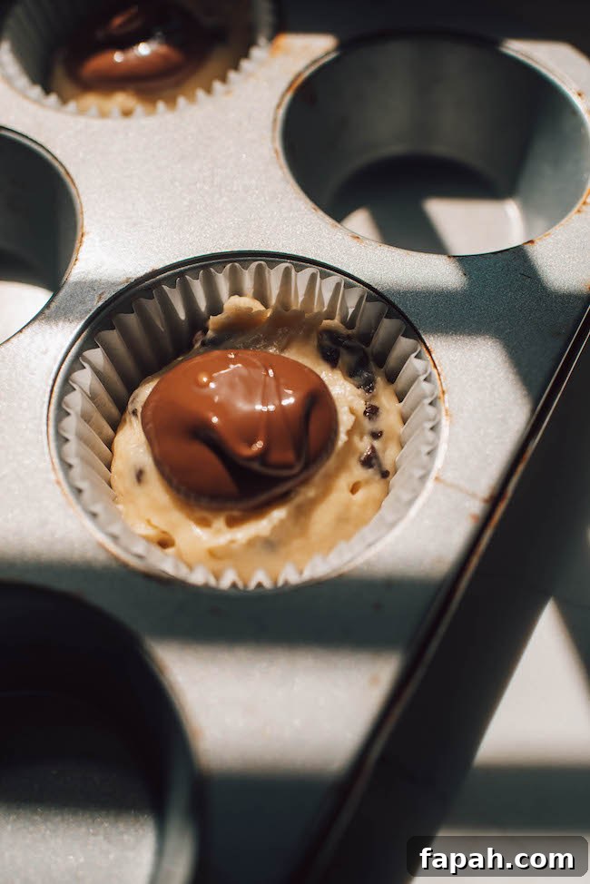 Nutella muffin close-up