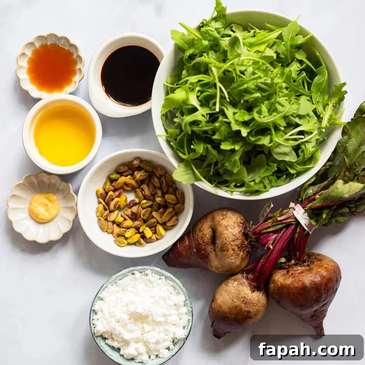 raw ingredients for roasted beet salad