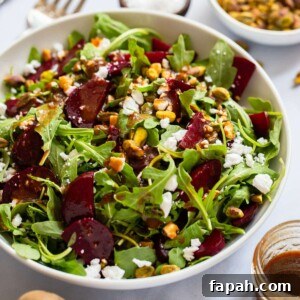 roasted beet salad served in bowl