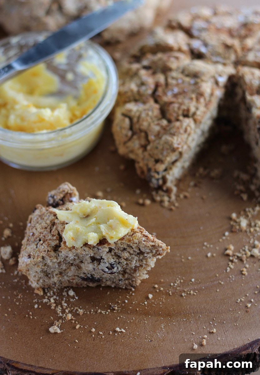 Paleo Irish Soda Bread with Orange Honey Butter- thick, warm soda bread slathered with sweet orange butter is the best combination! | fedandfulfilled.com