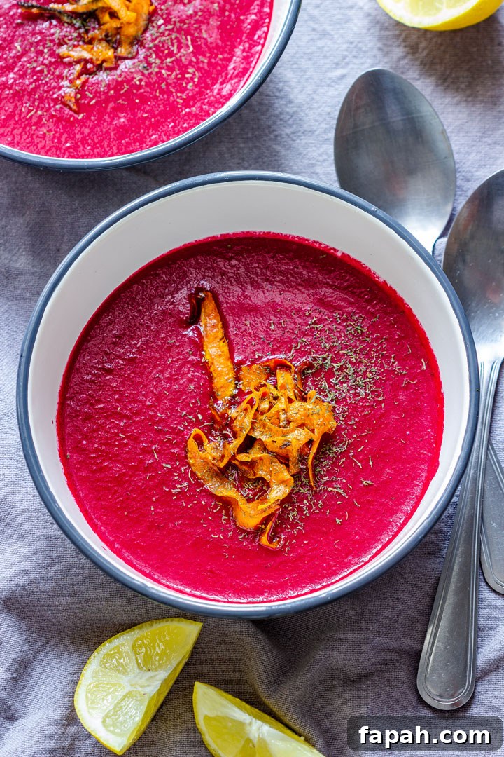 Bowl of Oven Roasted Beet Soup