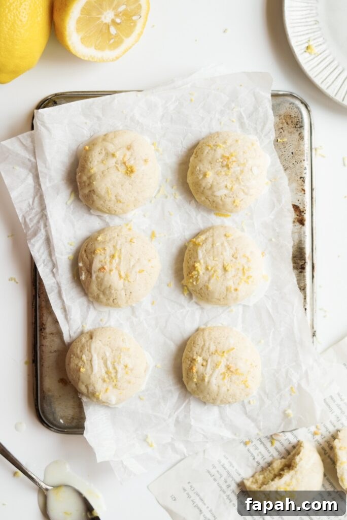 overhead shot of gluten free lemon cookies