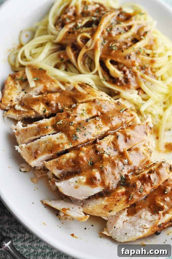 Chicken and Pasta with garlic butter sauce