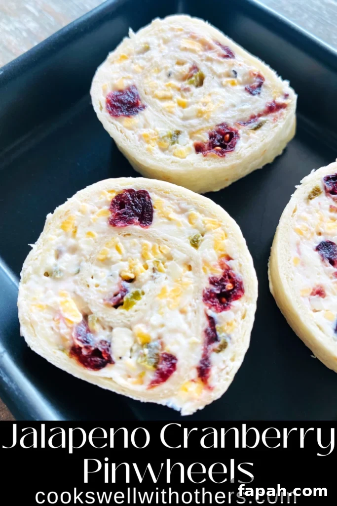 Spicy Jalapeño Cranberry Pinwheels — Party Appetizer Recipe 14 img 48934 13