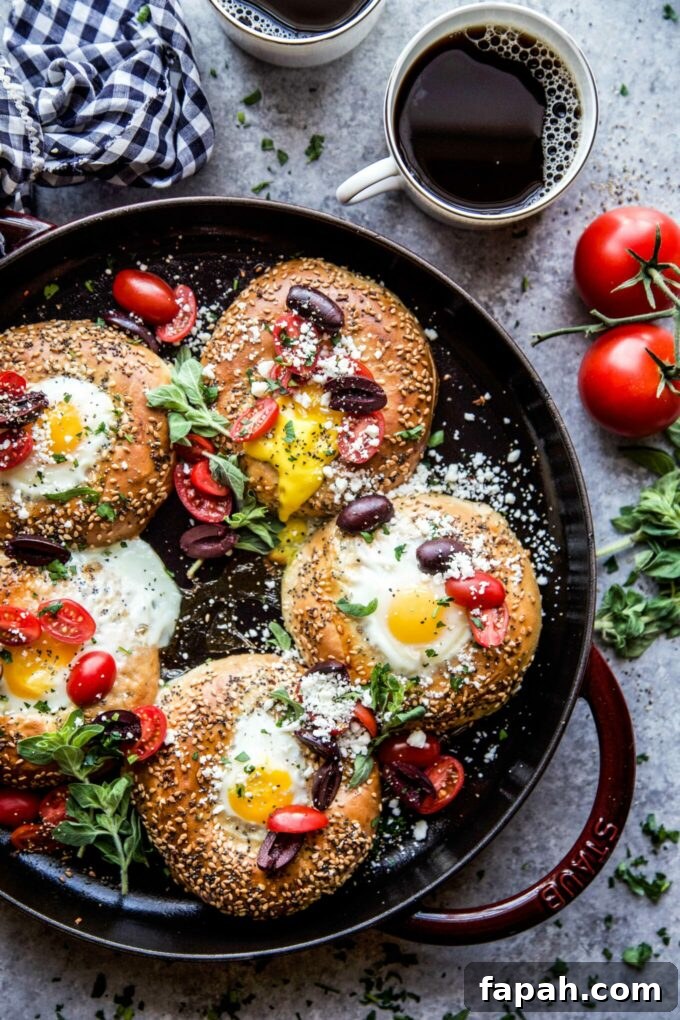 egg stuffed greek bagels