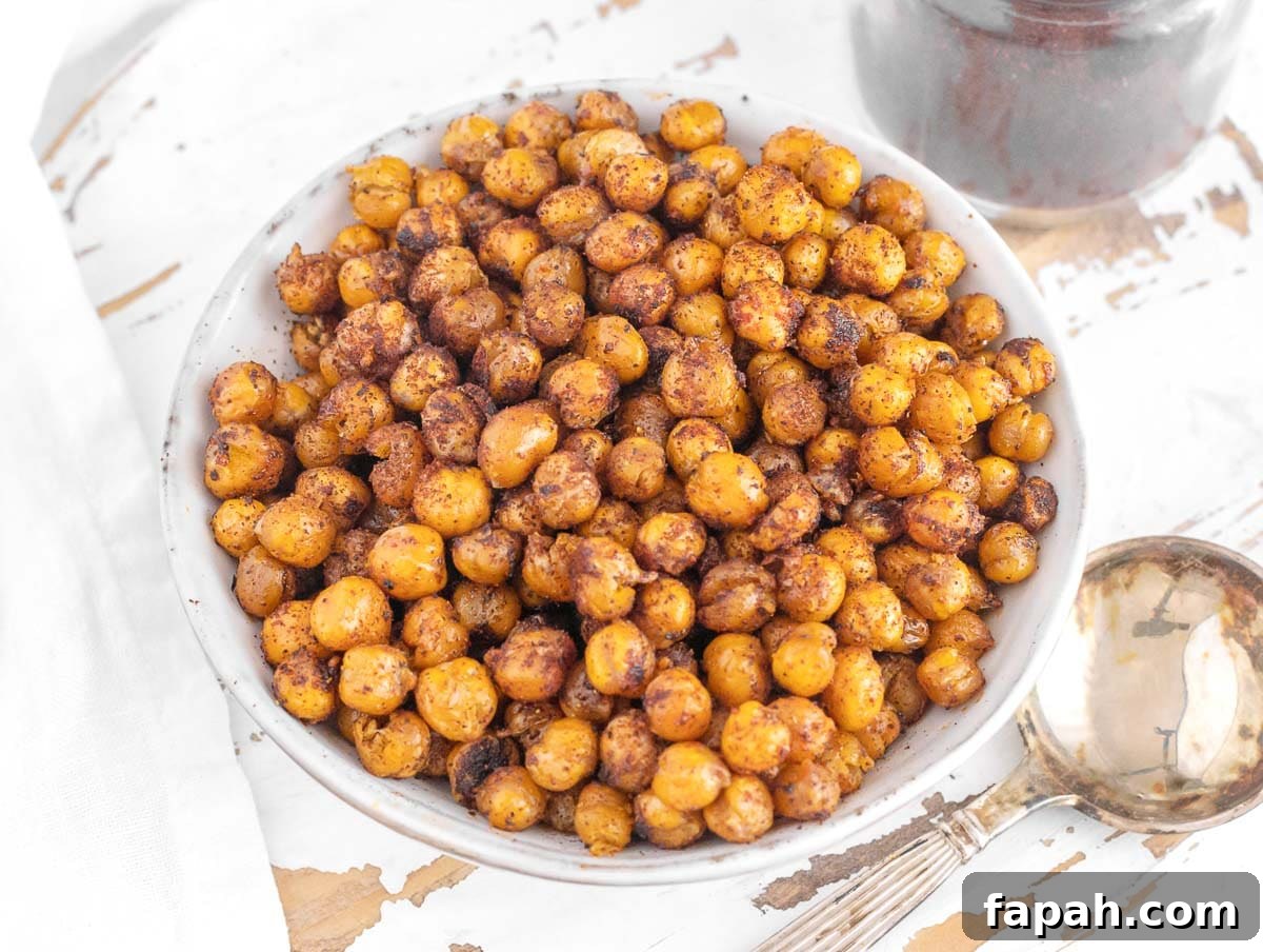 oven roasted chickpeas with chipotle powder