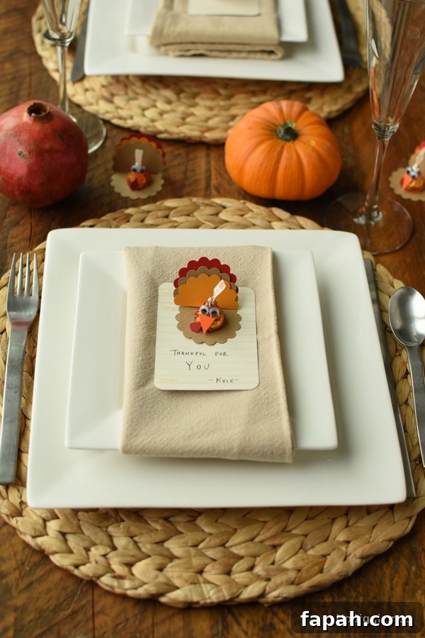 Thanksgiving Turkey Kisses table setting