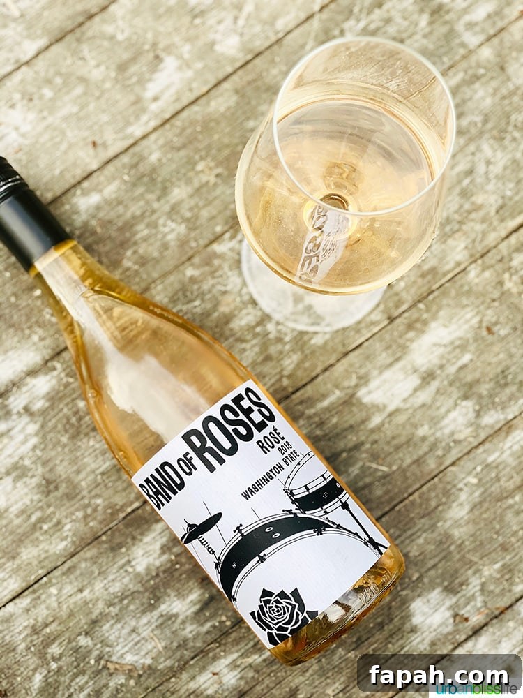 Charles Smith Band of Roses rosé wine bottle and wine in a glass