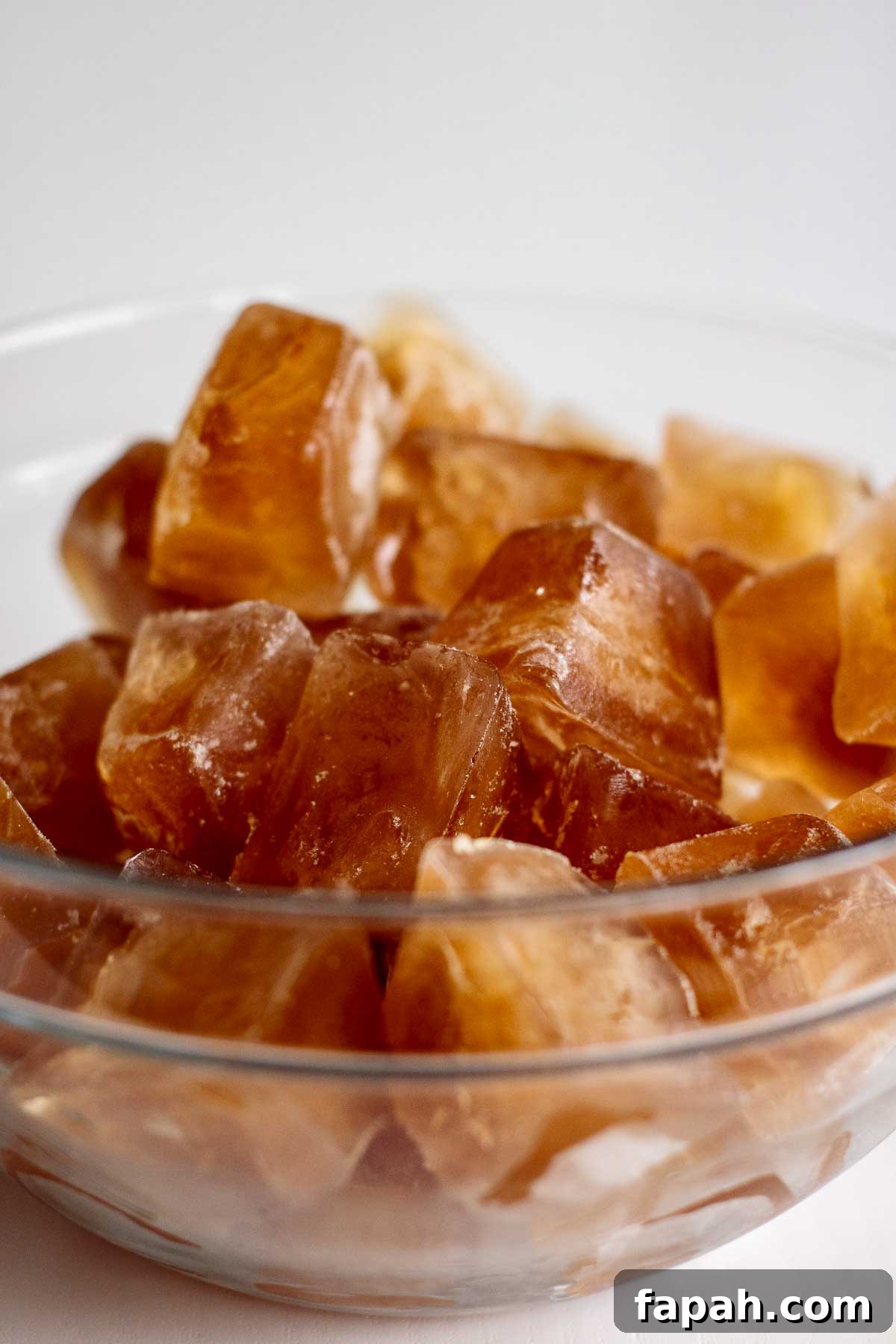 Ice cubes made from tea.