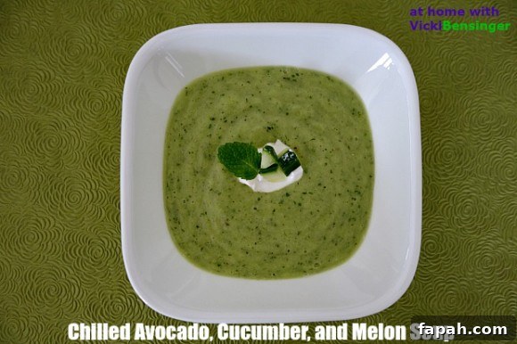 Chilled Avocado, Cucumber & Melon Soup Recipe for Summer 2 Chilled Avocado, Cucumber and Melon Soup