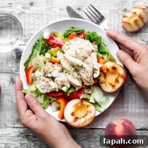 Chicken and peach salad