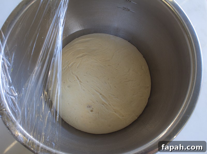 The dough rising