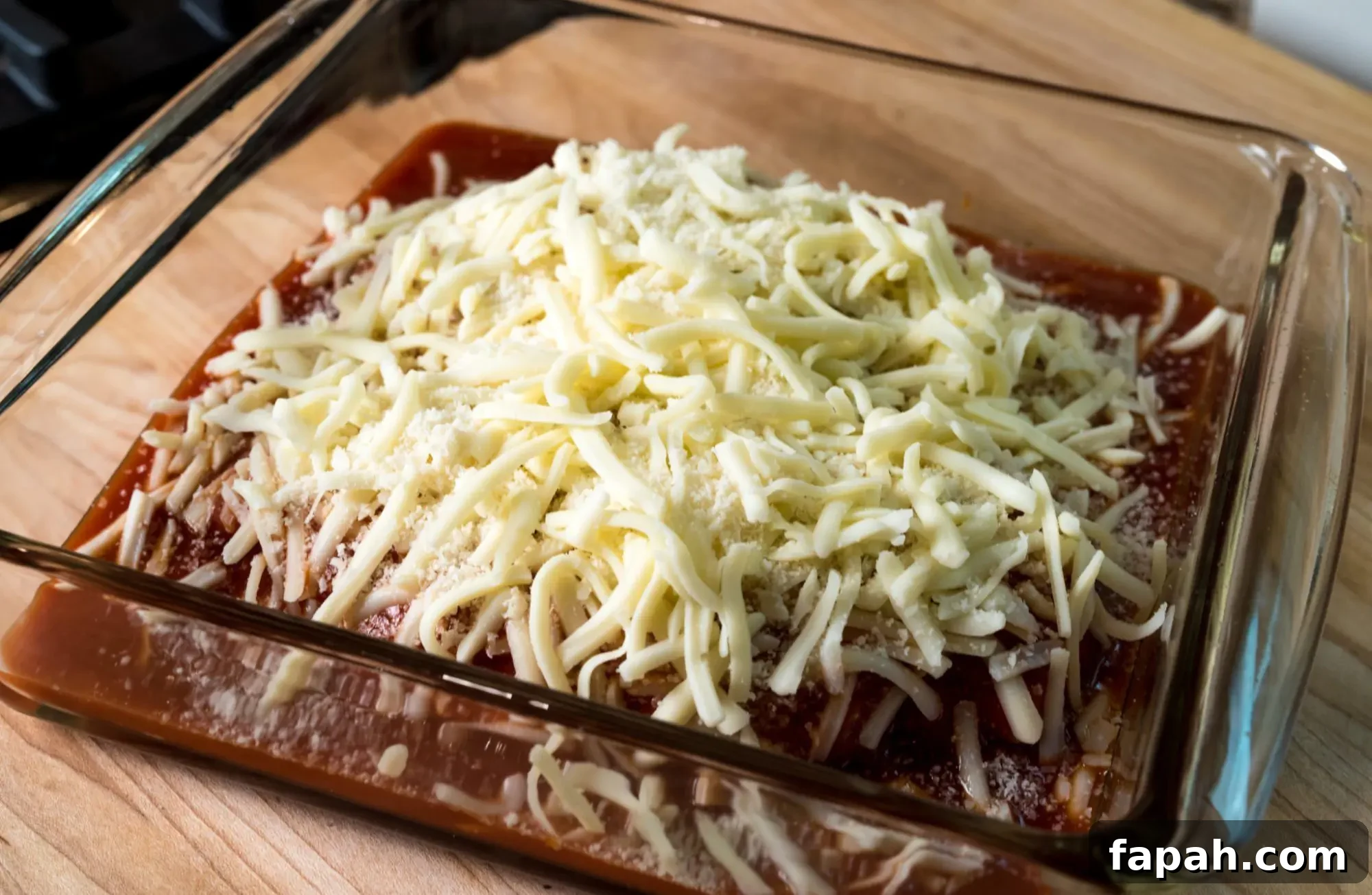 Full cheese in casserole