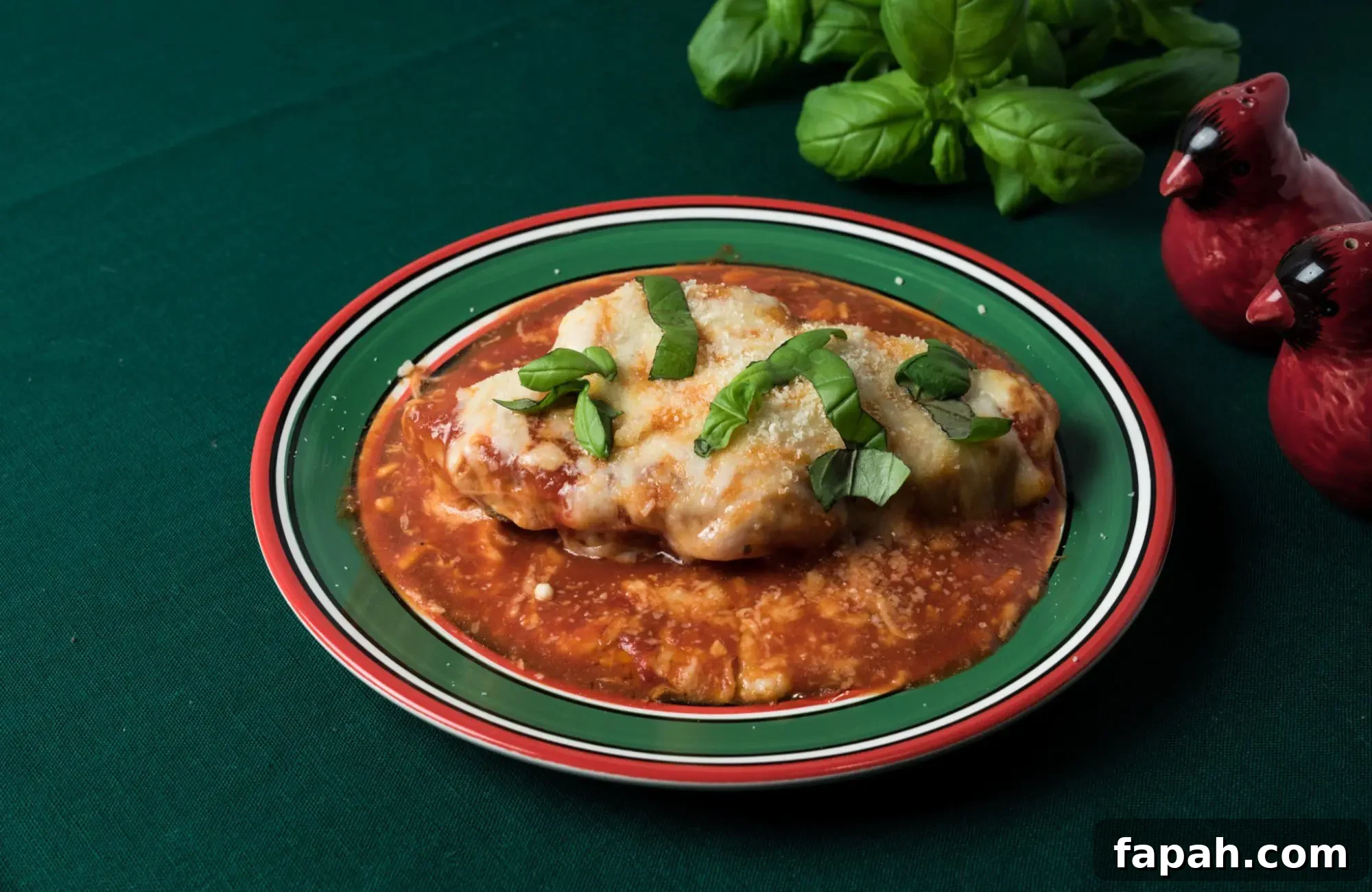 Parmesan and basil side shot