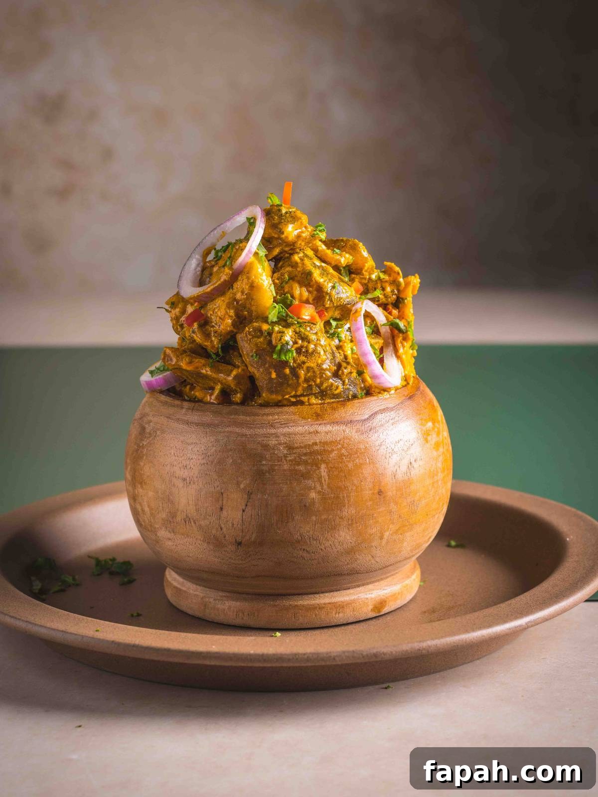 cow foot in a serving bowl. 