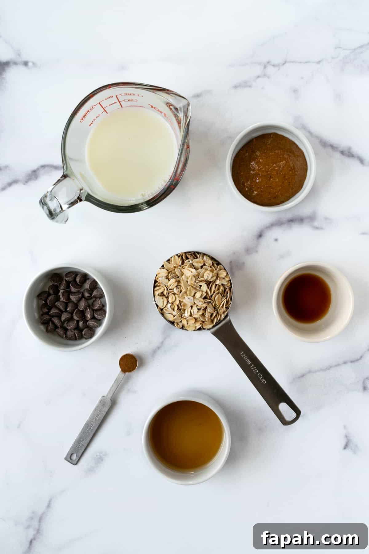Cookie Dough Overnight Oats Ingredients.