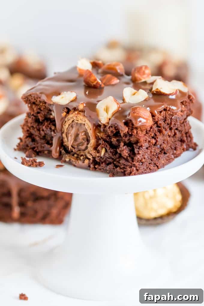 Decadent Ferrero Rocher Brownies with Milk Chocolate Ganache 5 These Ferrero Rocher Brownies are the ultimate treat to go with your afternoon cup of coffee!