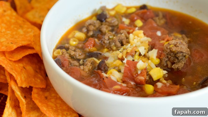 Image for Ninja Foodi Beef Taco Soup with Hatch Chiles