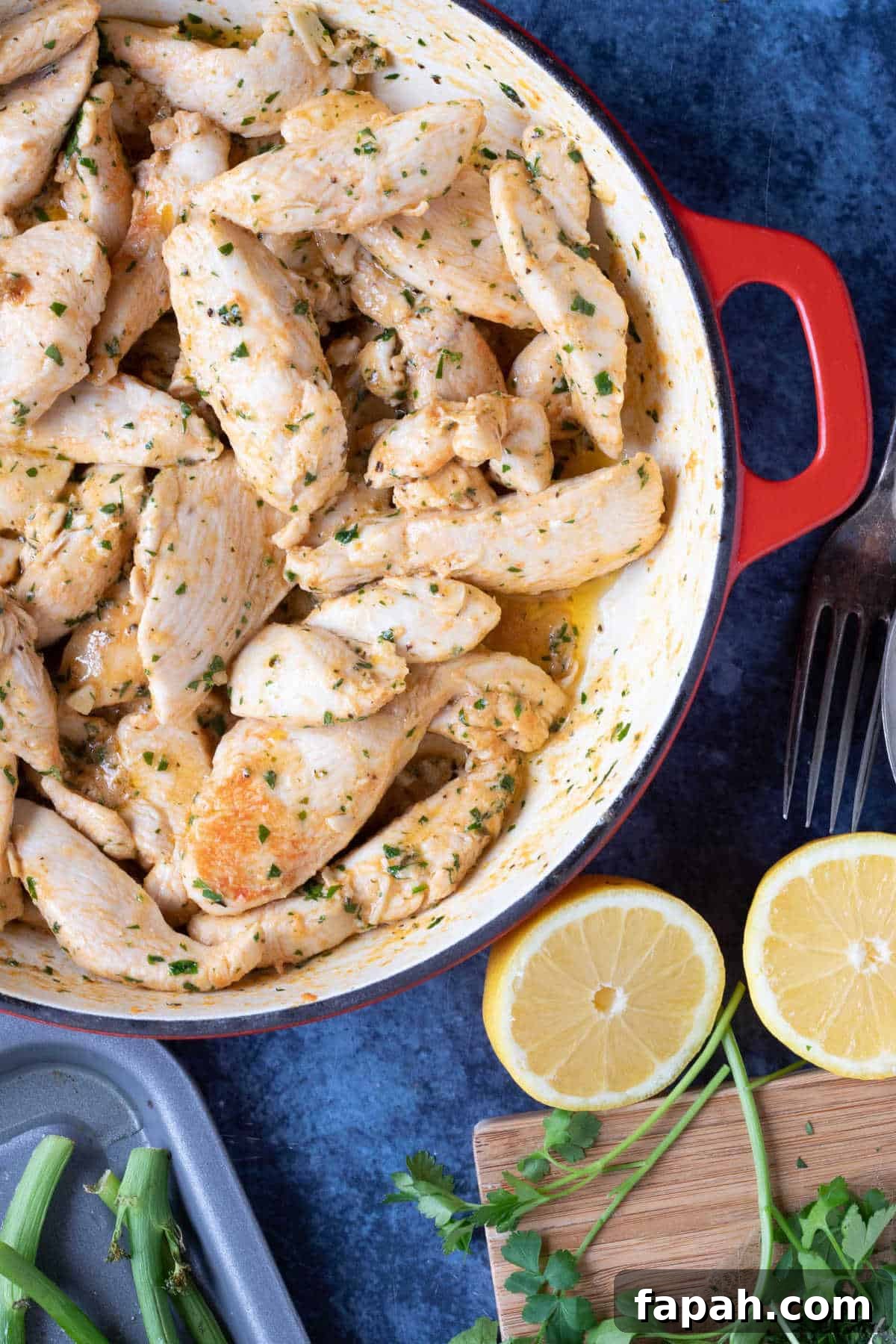 Garlic Butter Chicken Tenders: Crispy Pan-Seared Recipe 5 Chicken strips in a buttery sauce.
