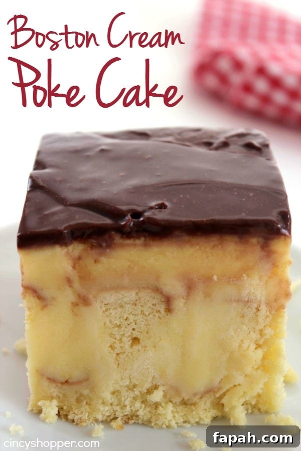 Boston Cream Poke Cake