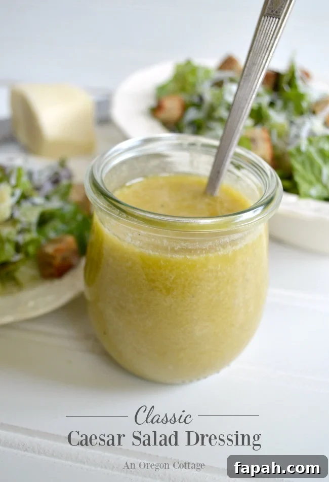Easy to make Classic Caesar Salad Dressing-close to the original using pantry ingredients- ready to eat in 5 minutes!