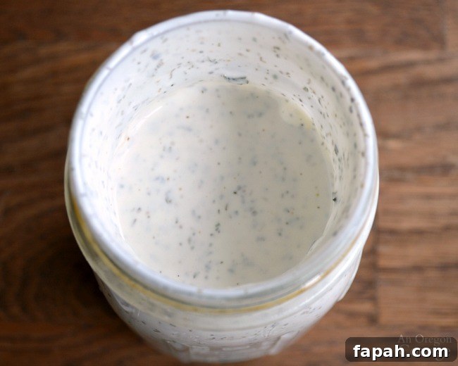 Best Homemade Ranch Dressing in mason jar