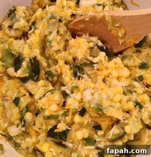 Zucchini Squash and misc. ingredients mixed together