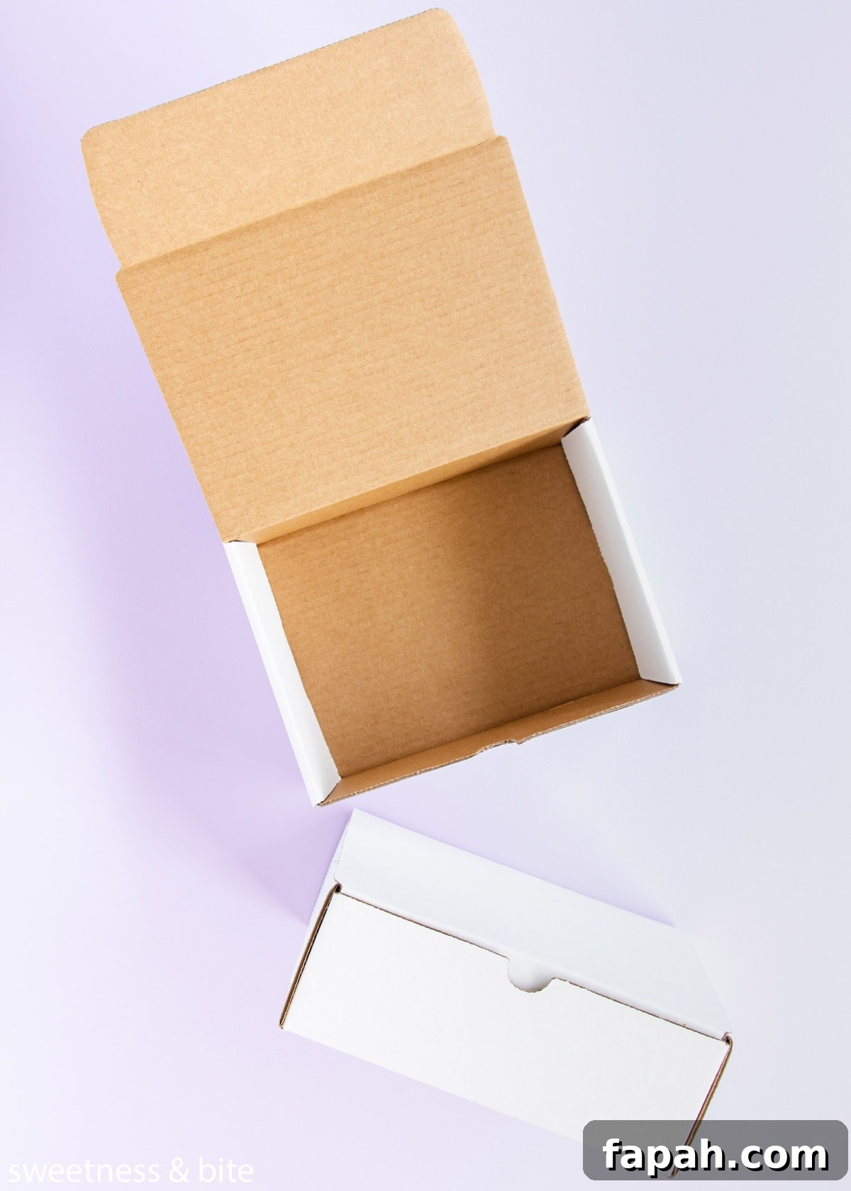 Storing Fondant Decorations: Tips to Keep Cakes Flawless 6 Two small white hinged-lid cardboard boxes.