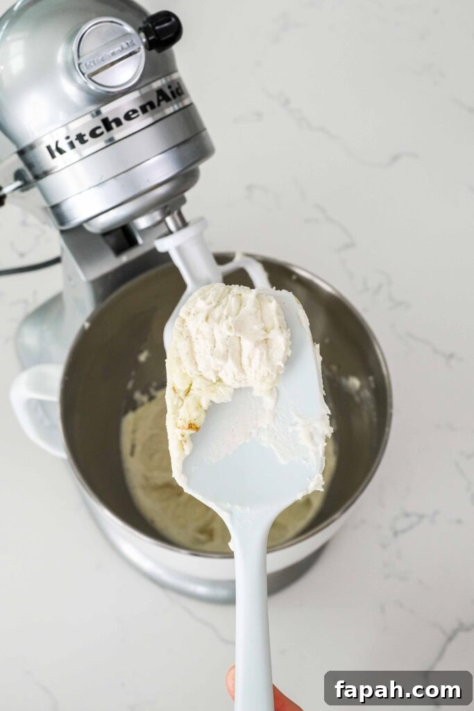 A spatula shows creamed and under-creamed butter.