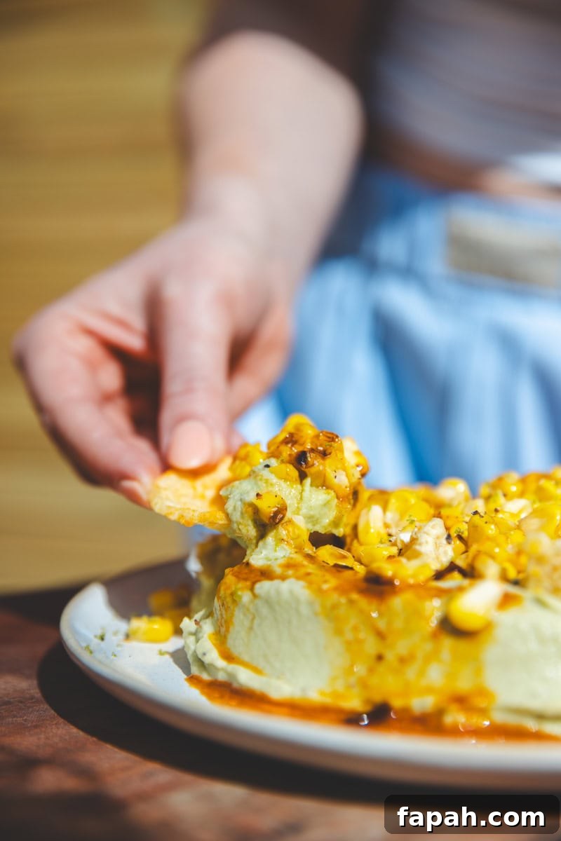 Eating Charred Corn & Avocado Dip - Georgie Eats