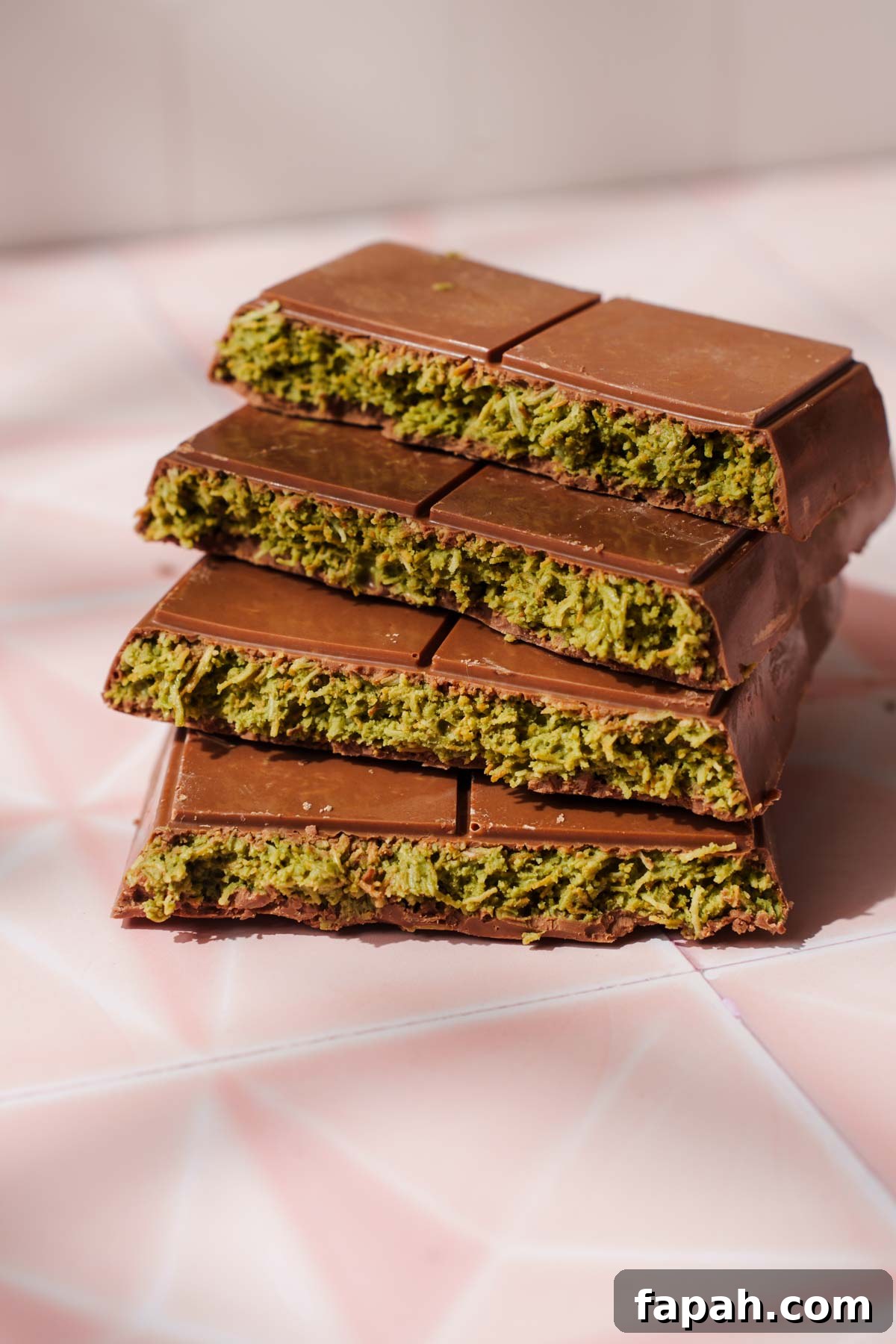 Dubai-Style Chocolate Bar Recipe: Homemade Candy Bar Guide 2 viral dubai chocolat bar stacked together.