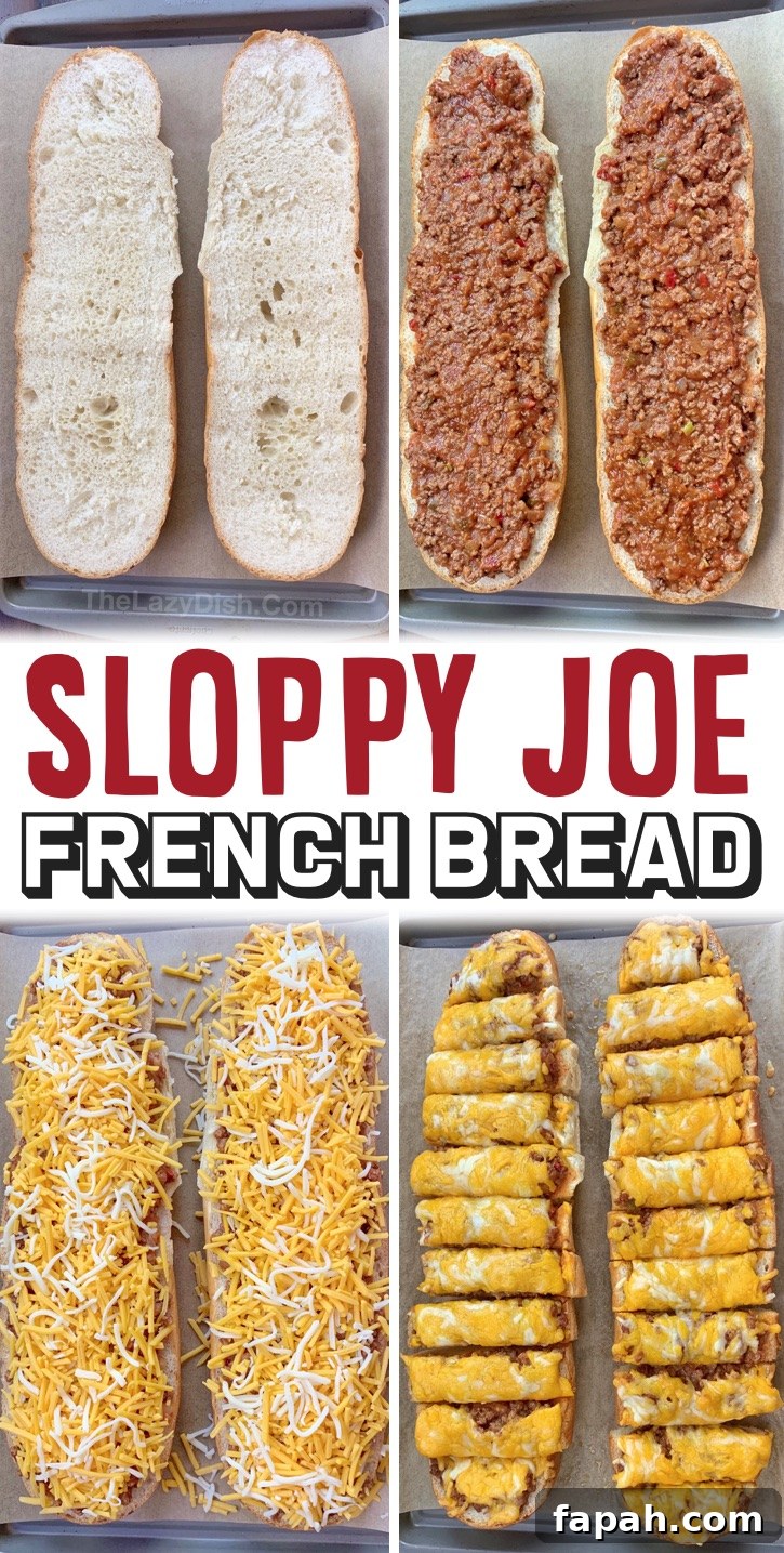 Sloppy Joe French Bread Slices Recipe for Hearty Sandwiches 4 Looking for cheap and easy delicious recipes? This sloppy joe french bread pizza is so simple to make with just a few ingredients including ground beef, french bread, a can of sloppy joe sauce, onion and shredded cheese. It's incredibly yummy! A great idea for last minute dinners served with a salad, or serve it as a party snack / appetizer for game day or family gatherings since it makes for a great finger food. My husband and kids love it! The best comfort food, seriously. So quick and easy to make!