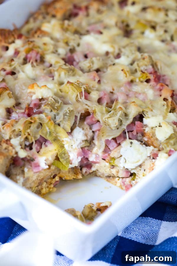 Ham, Artichoke & Goat Cheese Strata Recipe for Brunch 3 Ham Artichoke and Goat Cheese Strata
